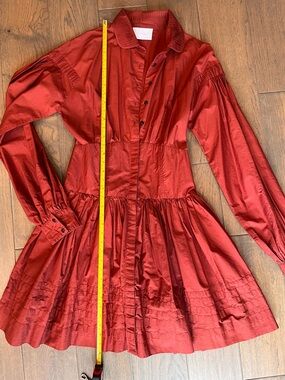 Merlette Mini Dress in Burnt Red/Orange 100% cotton, over usd 500 value